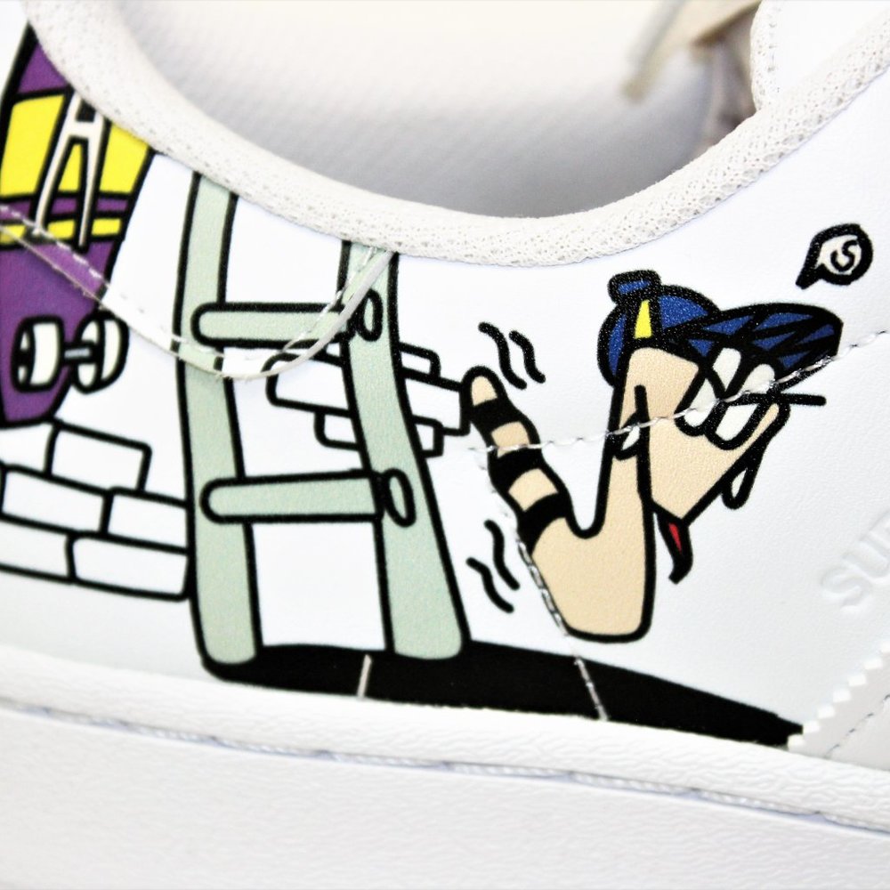 Adidas Superstar White "Painted Comic Art" Classic Shell Toe Men's 10.5 NWT! - Picture 7 of 12